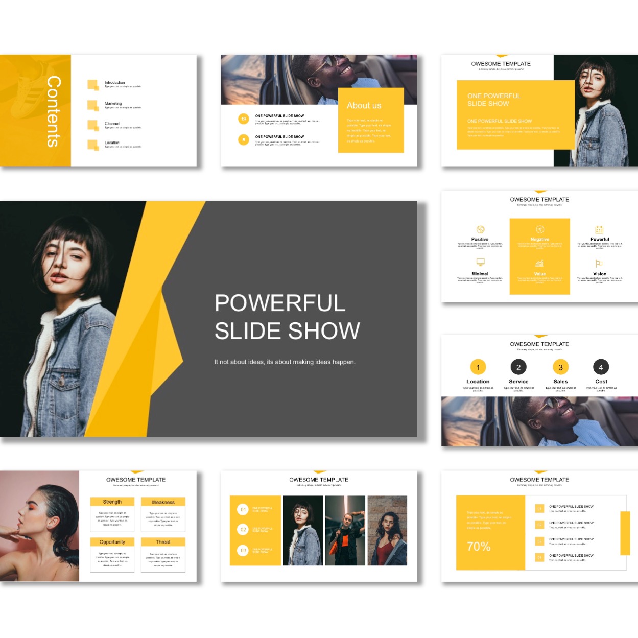 Yellow Business Analyze Presentation Powerpoint – Original and High ...