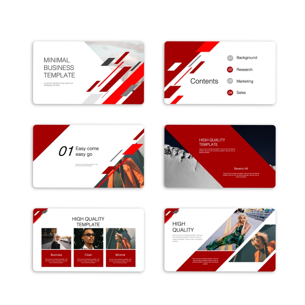 Red Business Report Presentation Powerpoint - Google Slides