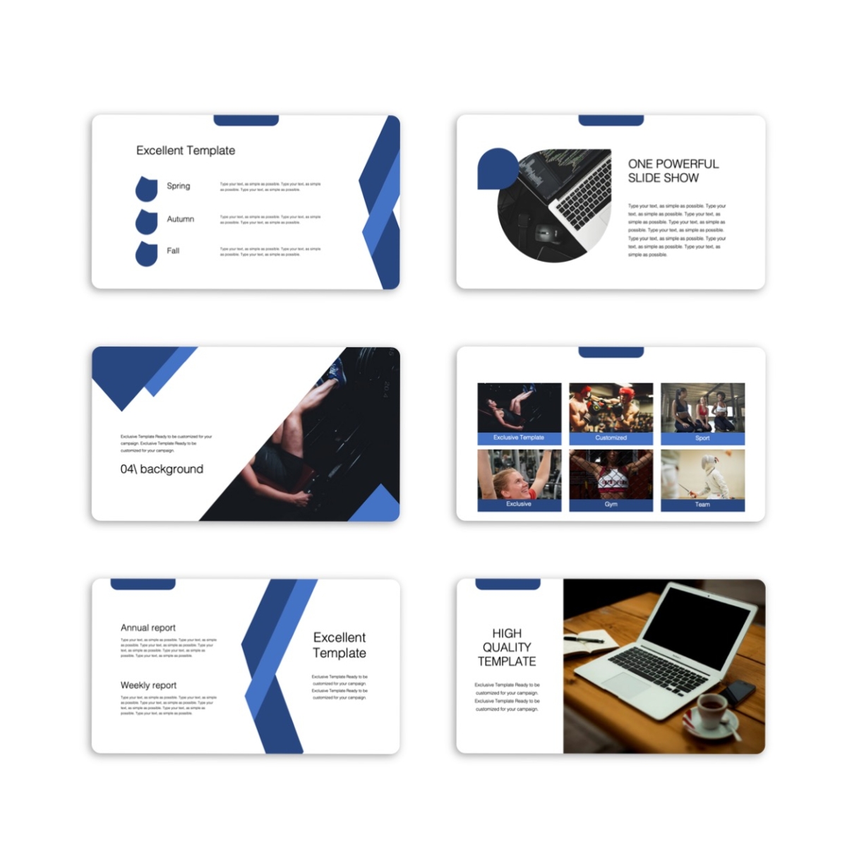 Blue Report Presentation Powerpoint - Google Slides