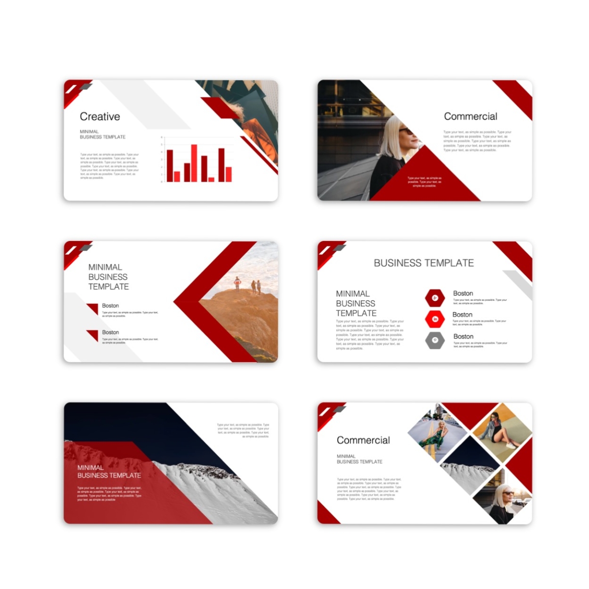 Red Business Report Presentation Powerpoint - Google Slides