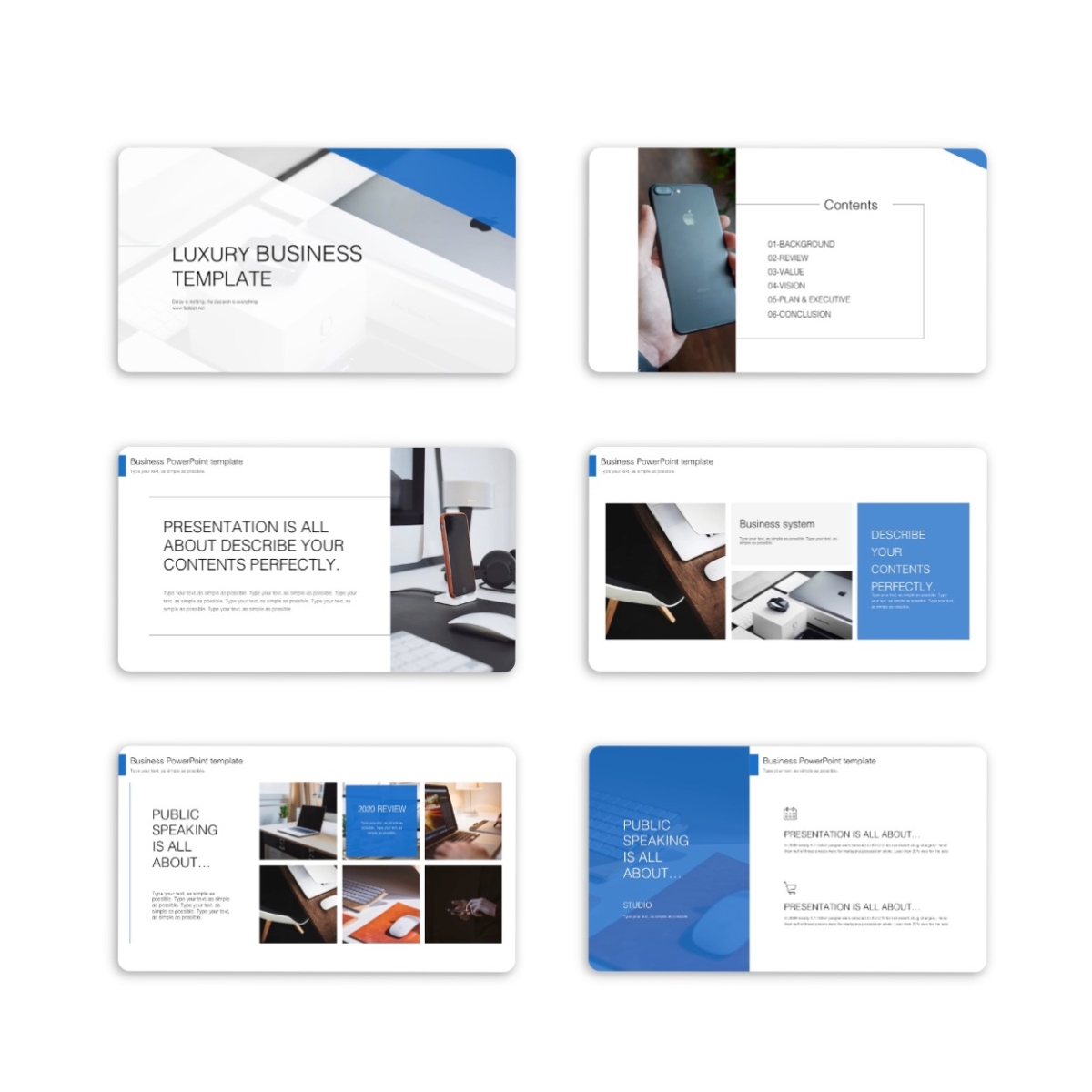 Google Slides-Blue Business Annual Report PowerPoint Template