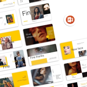 Creative Yellow Theme Fashion Photo Layout Template