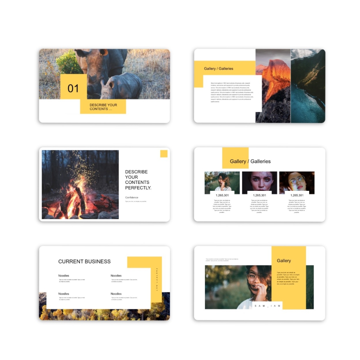 Clean Minimal Yellow Business Presentation Template