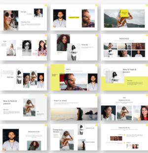 Creative Model Photo Layout Design Presentation Template