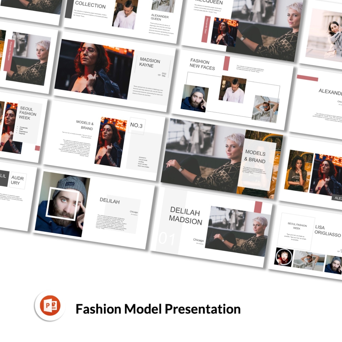 Clean Fashion Model Presentation Template