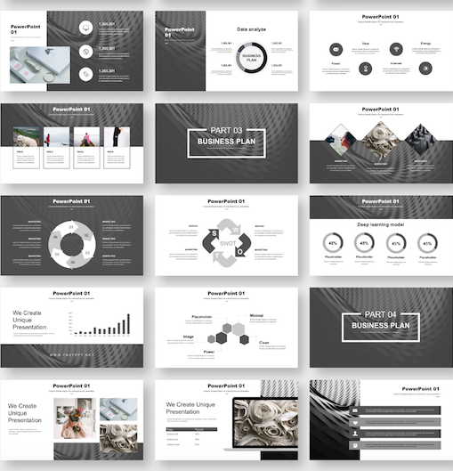 Black White Simple Business Report Powerpoint Template Original And High Quality Powerpoint Templates