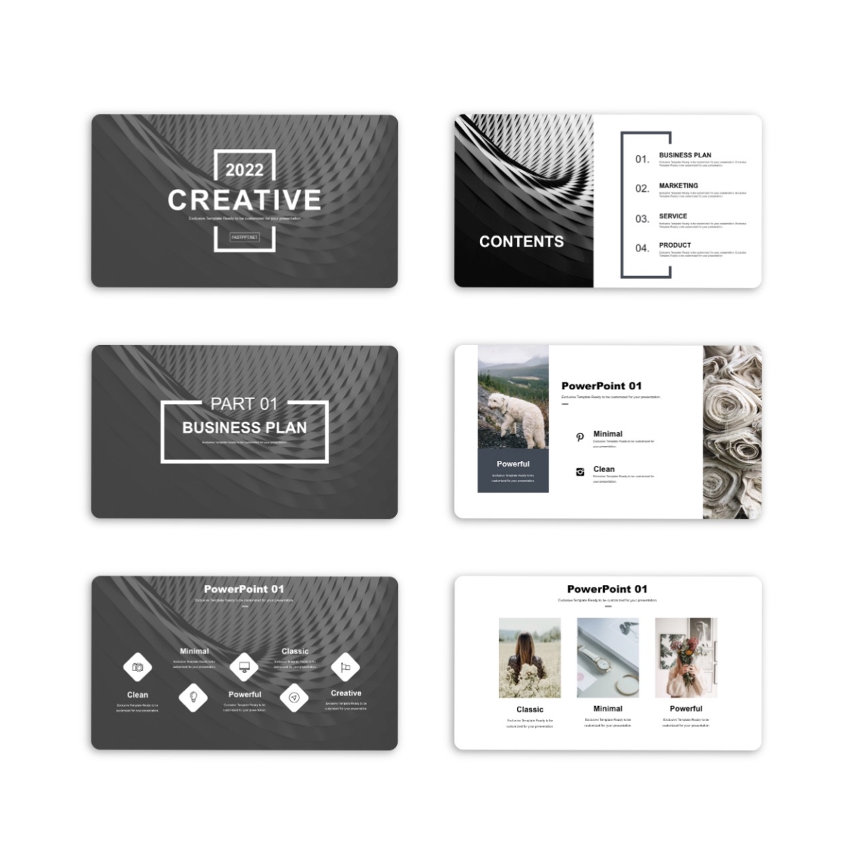 Black White Simple Business Report PowerPoint Template