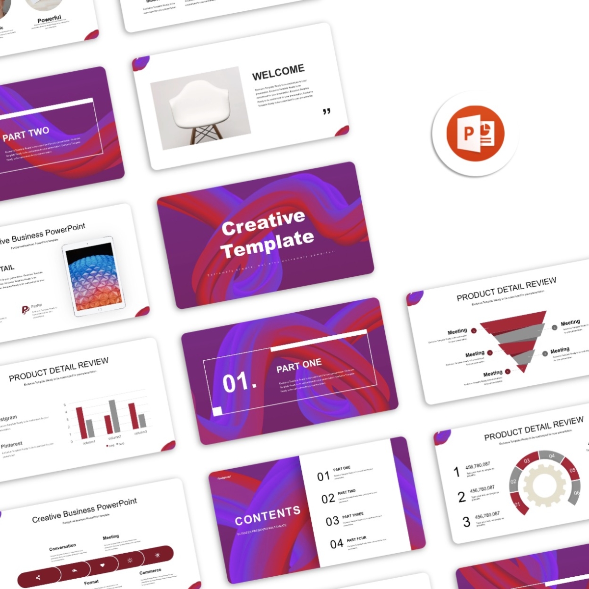 Art & Eye-catching Business Report PowerPoint Template