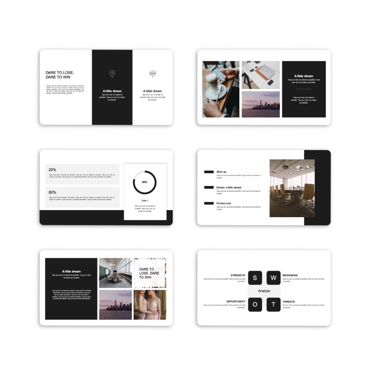 Black & White Creative Business Plan PowerPoint Template