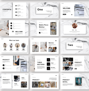 Marble Creative Design Report Presentation Template – Original and High ...