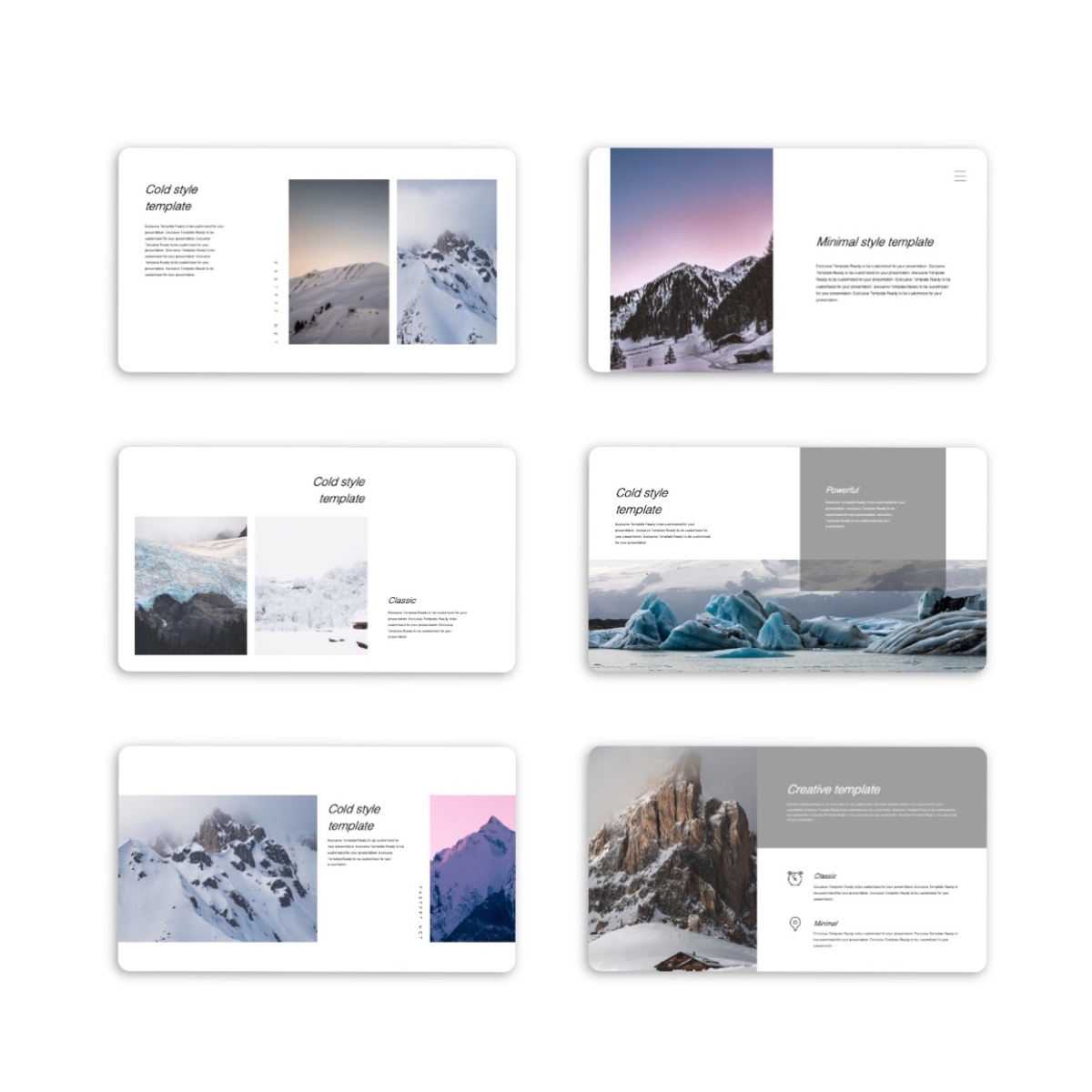 Google Slides-Clean & Cold Photo Layout Presentation Template