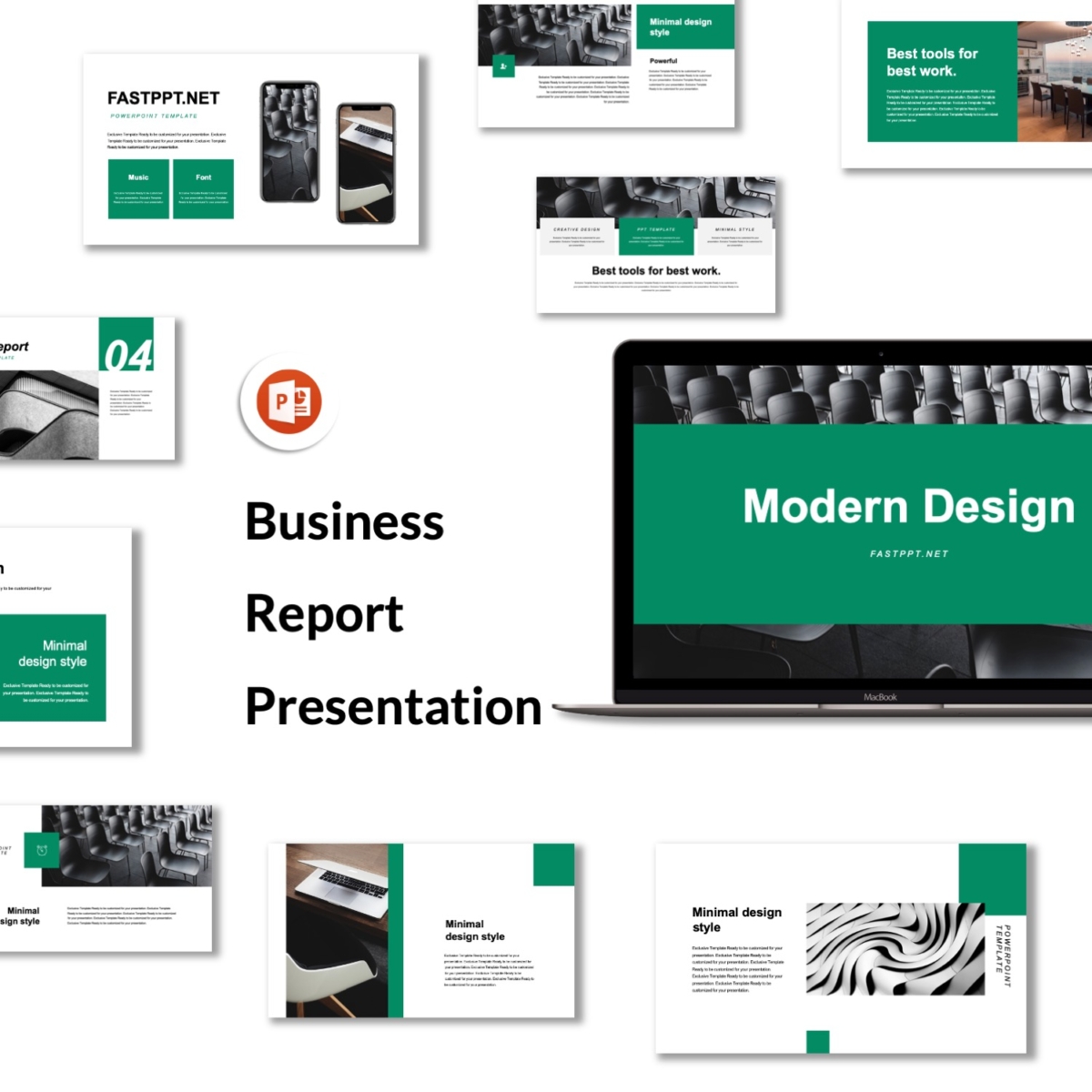 4 in 1 Art Business Report Presentation Template