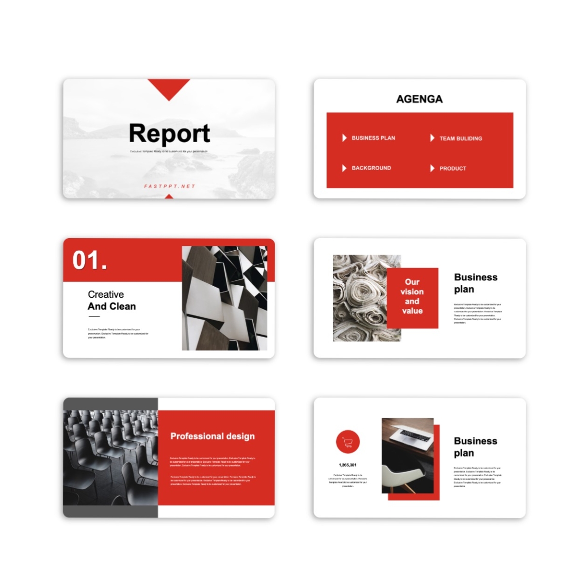 Google Slides-2 in 1 Minimal Professional PowerPoint Template