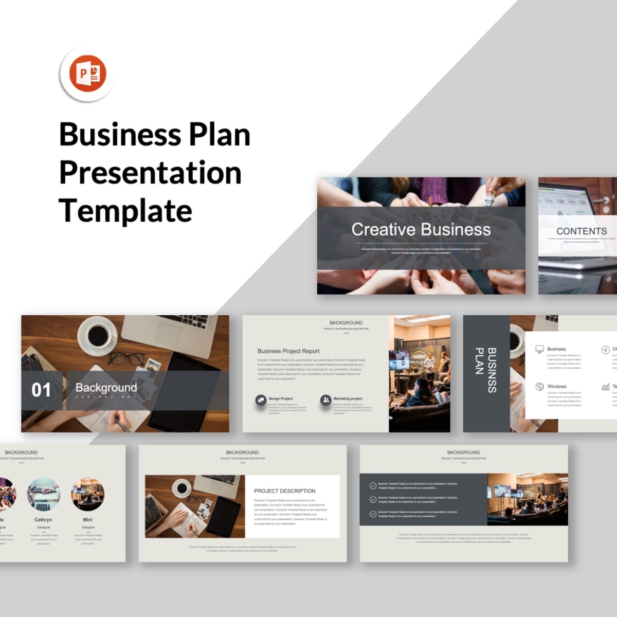 Black & White Business Plan Presentation Template