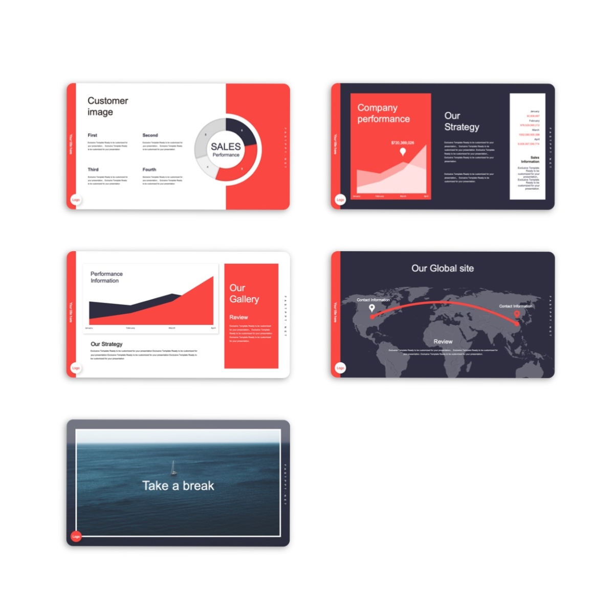 Google Slides-Business Plan Red Theme Presentation Template