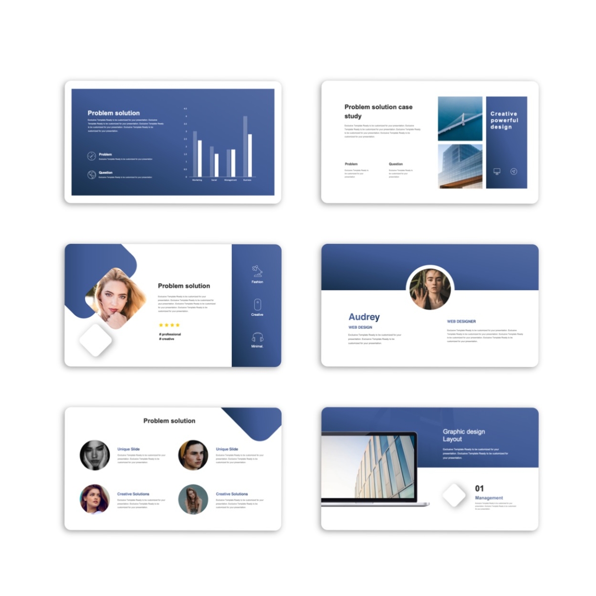 Google Slides-Cool & Modern Blue Business Presentation Template