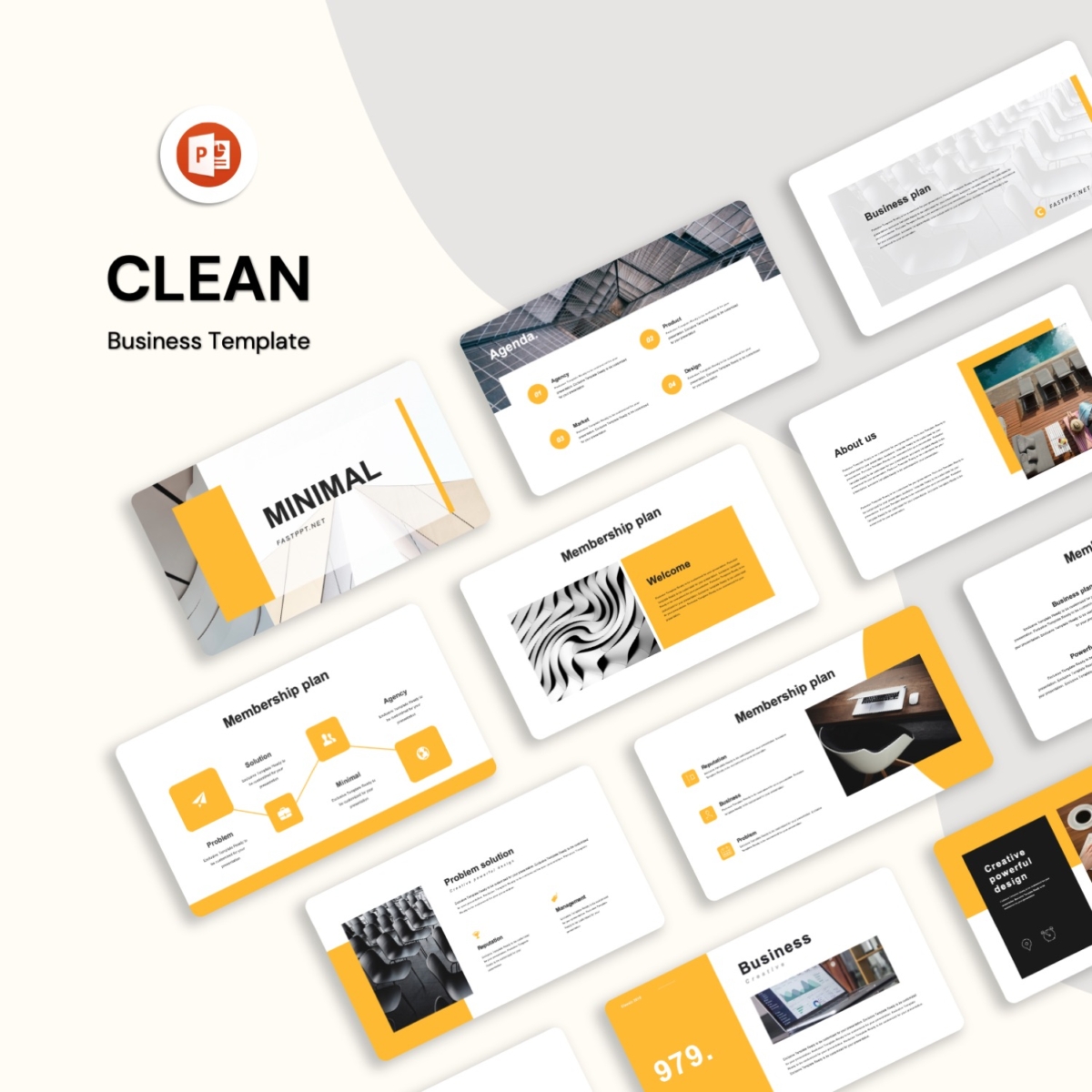 Clean Business & Introduction PowerPoint Template