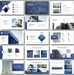 Cool & Modern Blue Business Presentation Template