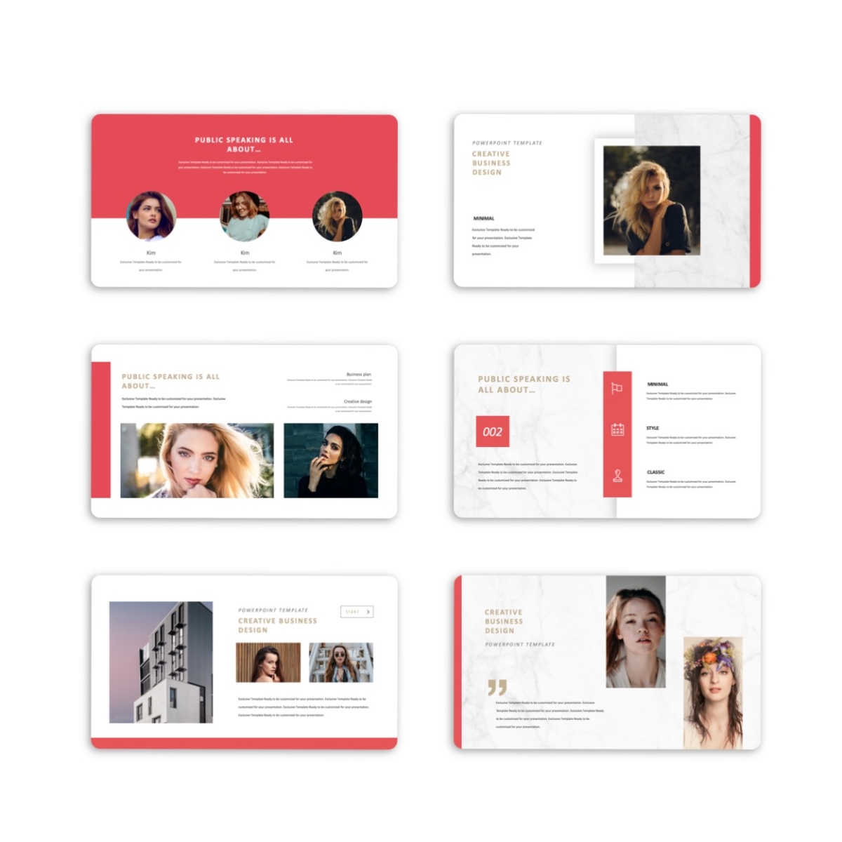 2 in 1 Blue and Red Creative PowerPoint Template