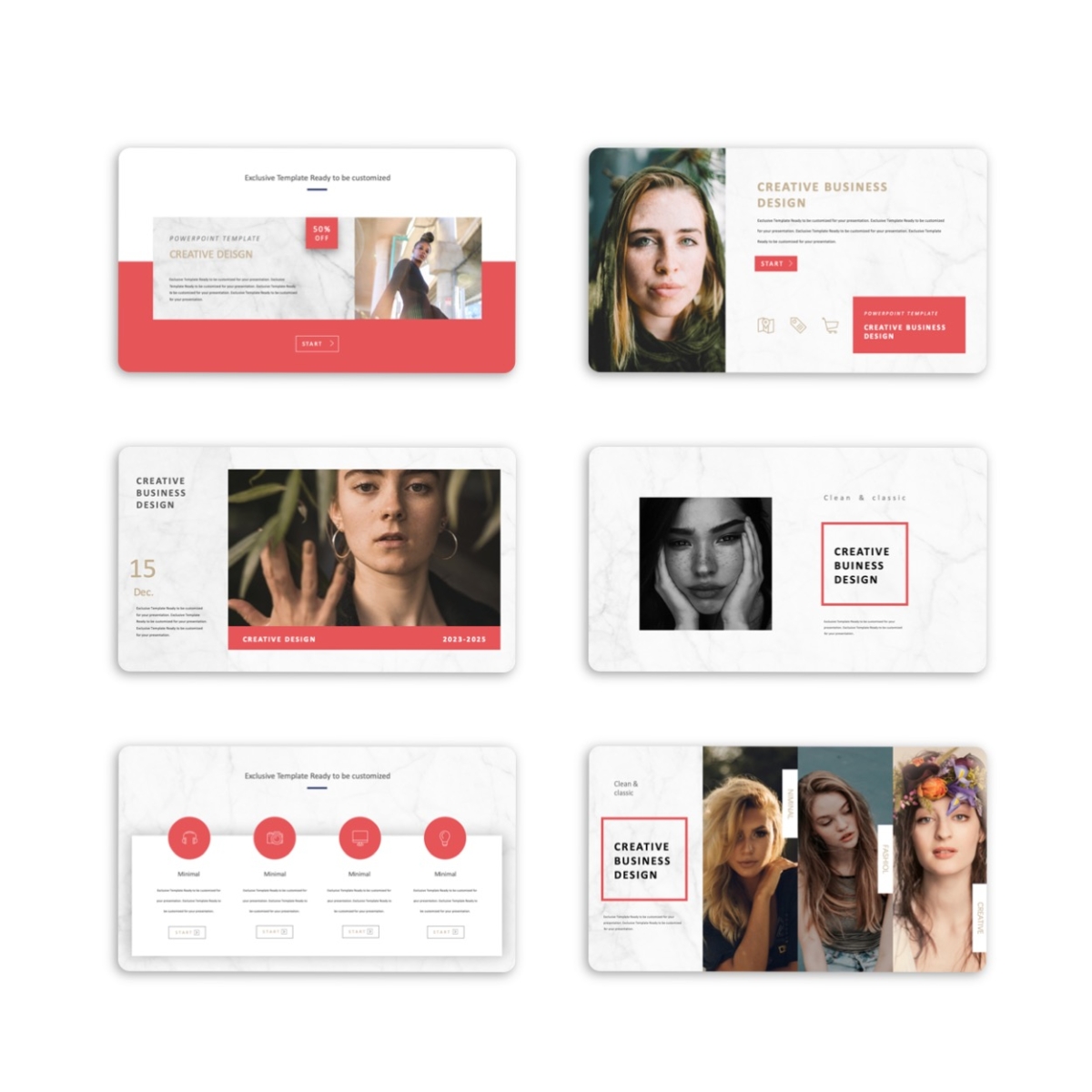 2 in 1 Blue and Red Creative PowerPoint Template