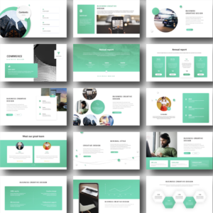 2 in 1 Minimal Blue and Green PowerPoint Template