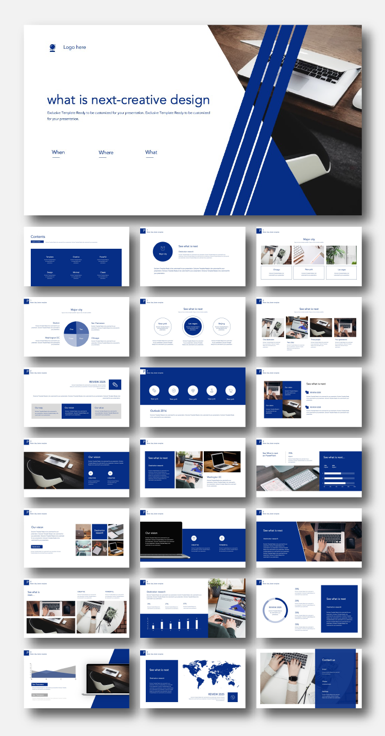 Blue Creative Design Premium PowerPoint Template – Original and High