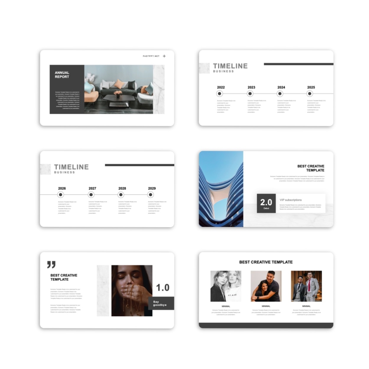 Google Slides-Black Marble Company Profile Template
