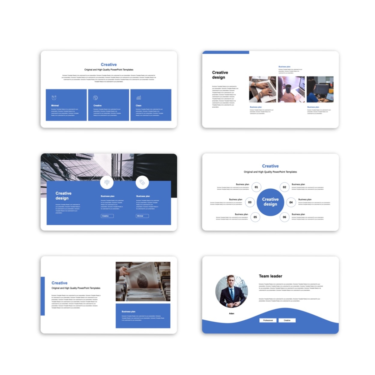 Blue White Project Report PowerPoint Template