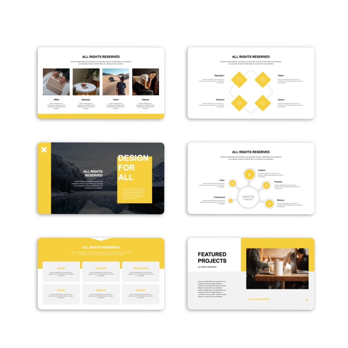Google Slides-2 in 1 Red & Yellow Project Repot Template