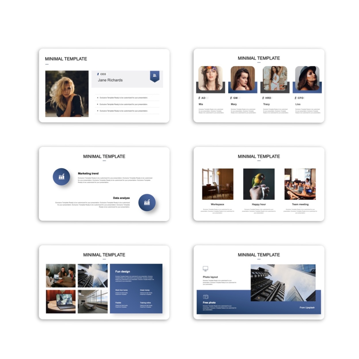 Google Slides-2 in 1 Blue & Orange Creative Business Template