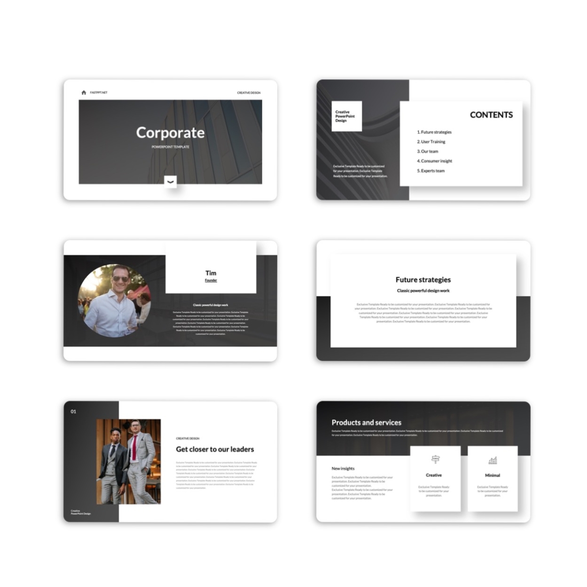 Google Slides-Cool Black Corporate Presentation Design