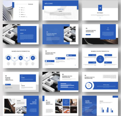 Blue Creative Project Report PowerPoint Template – Original and High ...