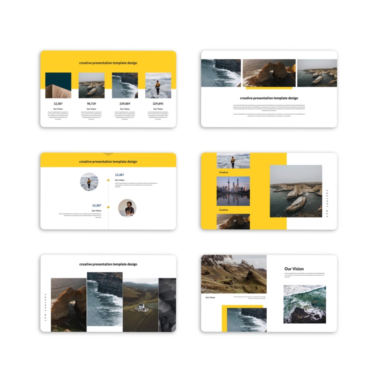 Blue & Yellow Creative Report PowerPoint Template