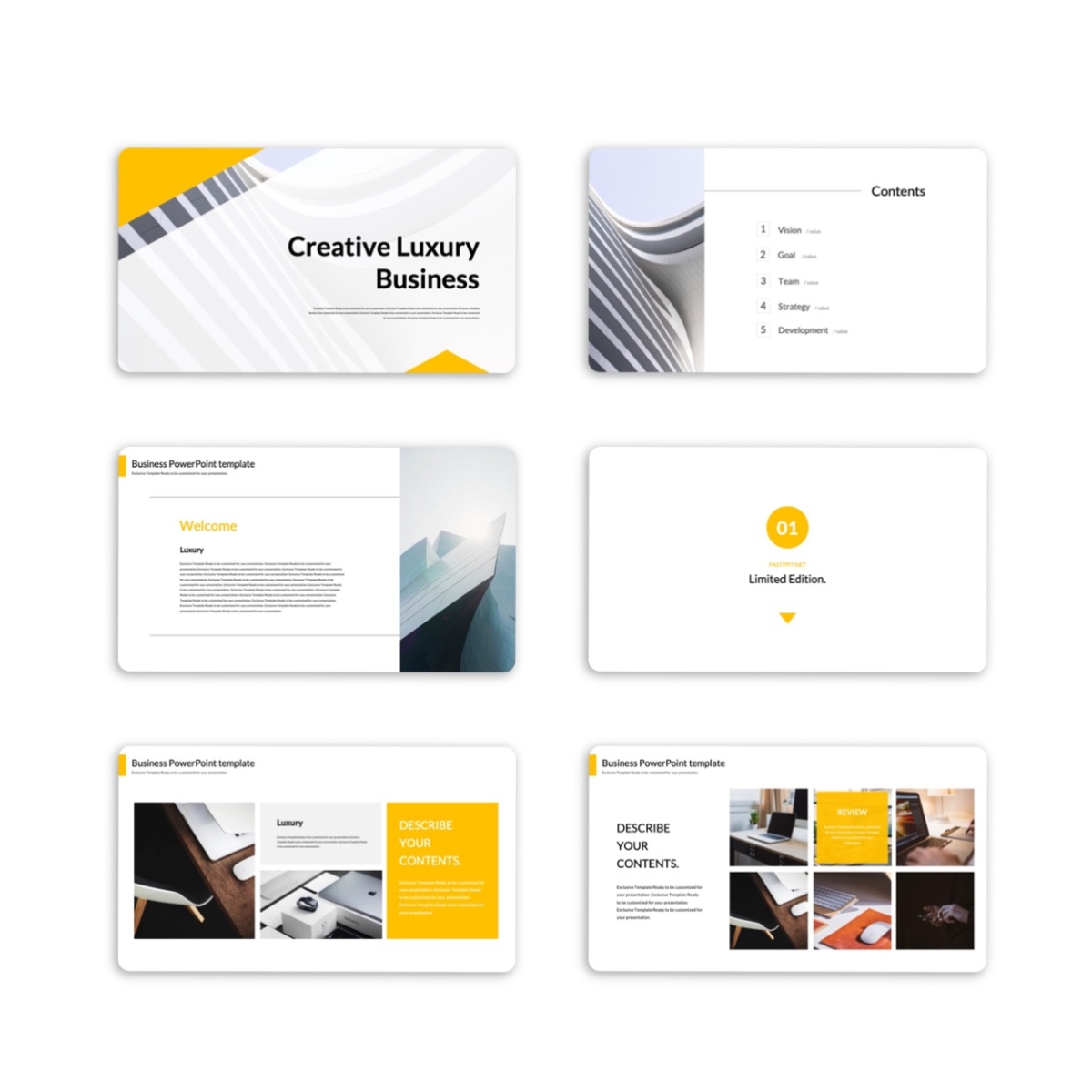 Clean Yellow Creative Report PowerPoint Template