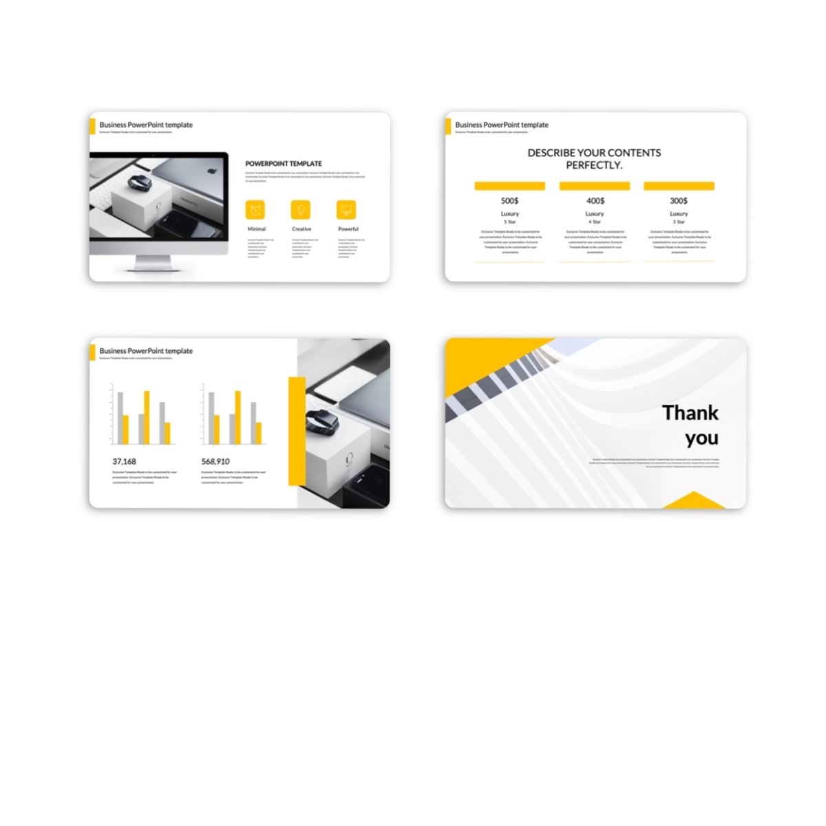 Clean Yellow Creative Report PowerPoint Template