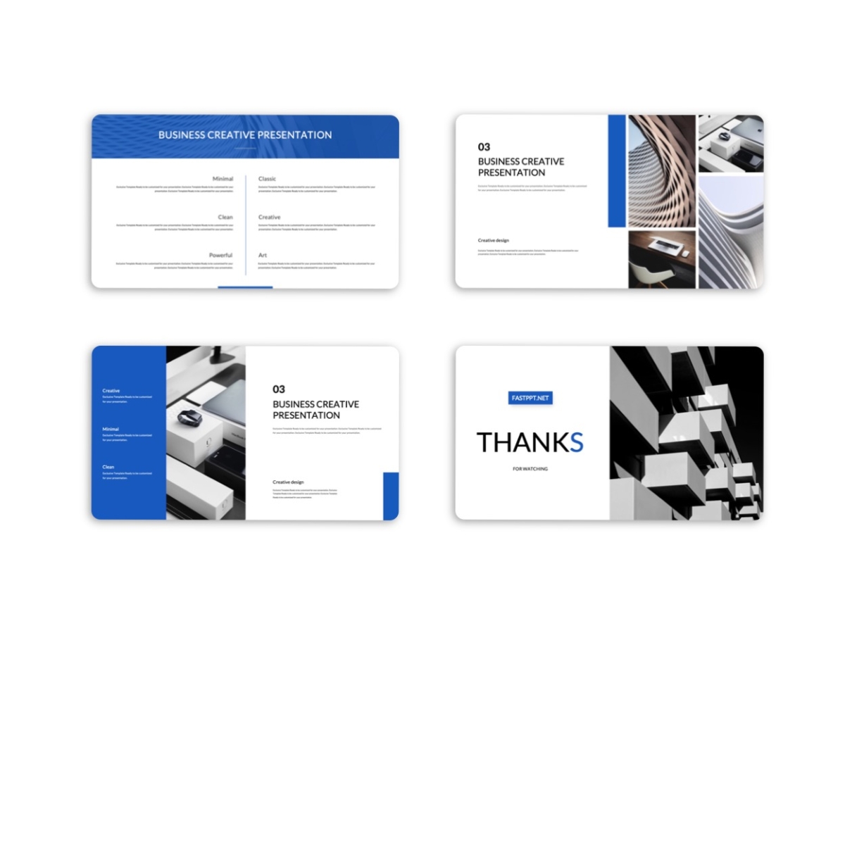 Blue Creative Project Report PowerPoint Template