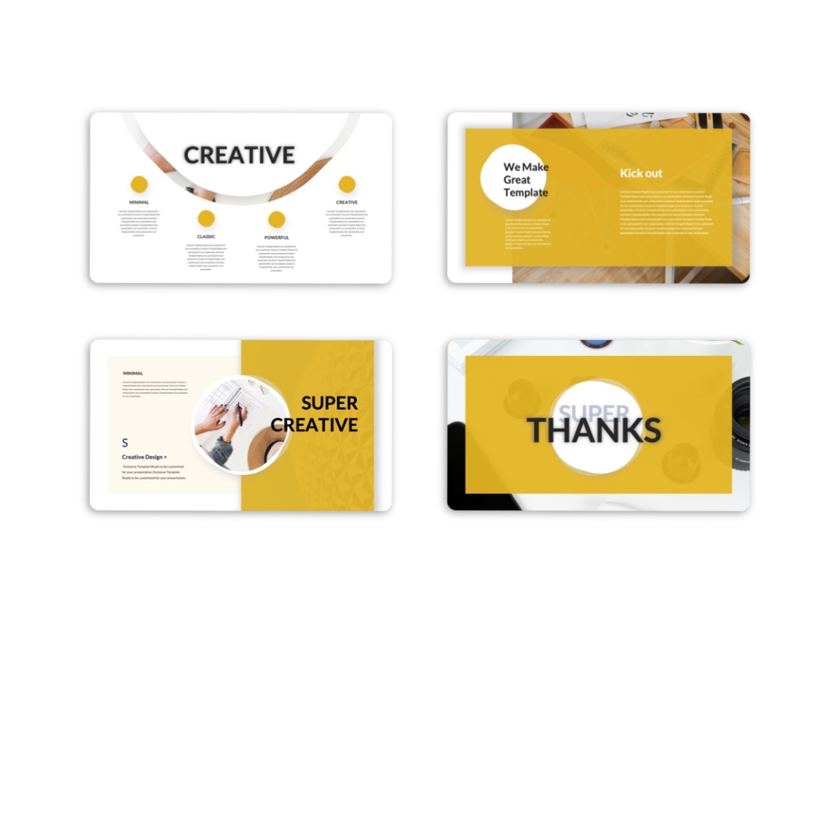 CREAM-Yellow Creative Marketing PowerPoint Template
