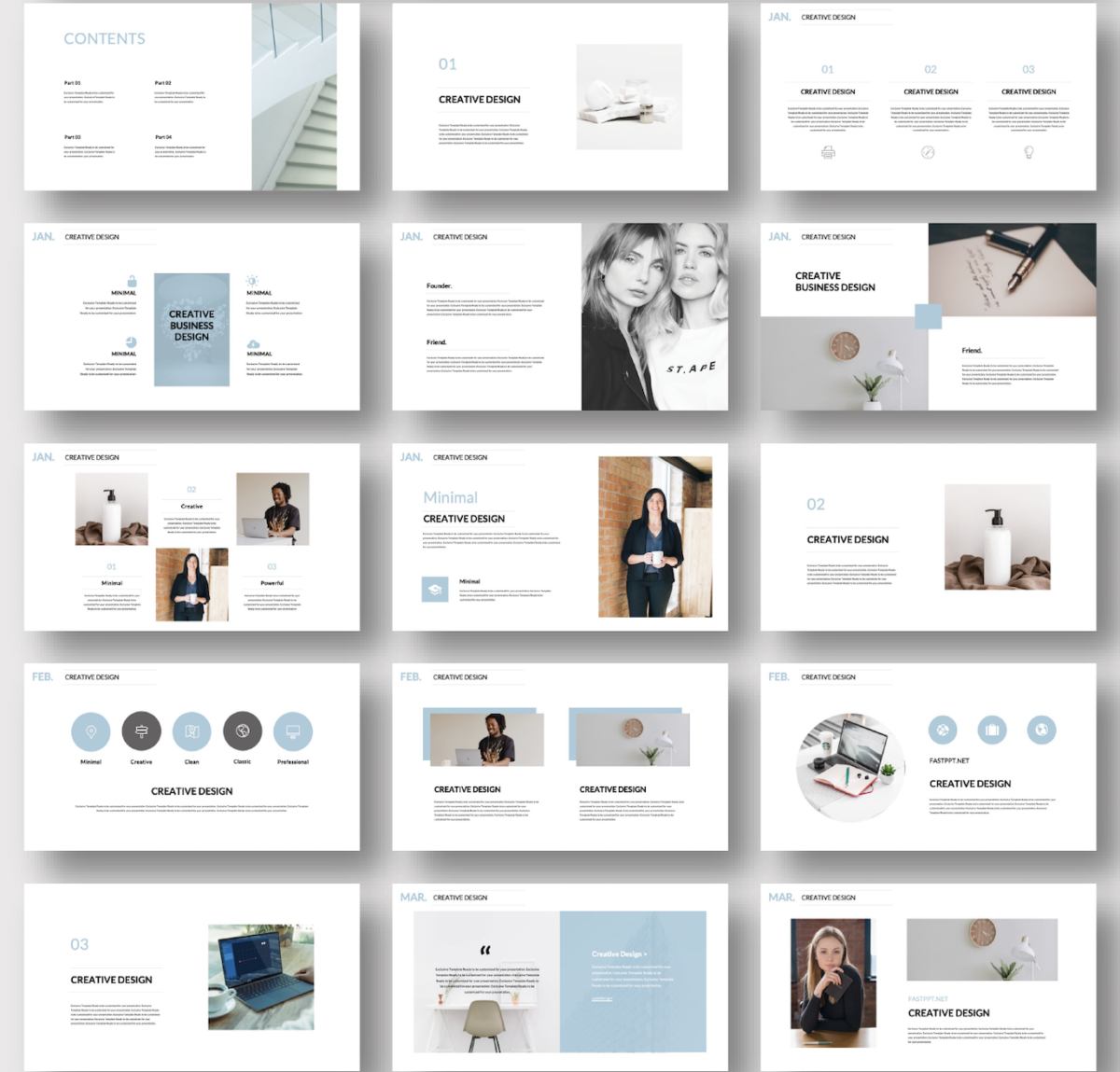 Clean Blue Project Report PowerPoint Template