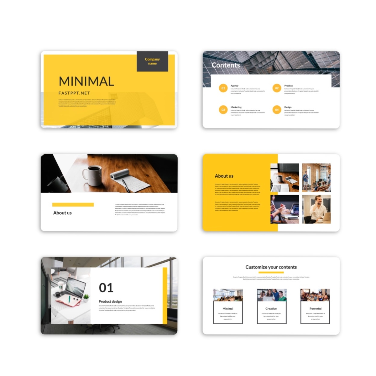 Minimal Creative Yellow Presentation Template