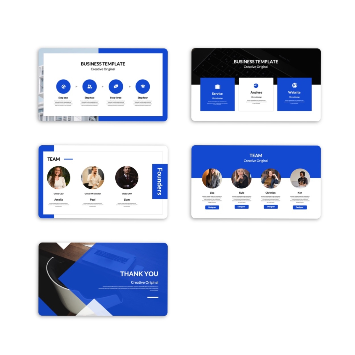 Google Slides-2 in 1 Yellow Blue Professional PowerPoint Template