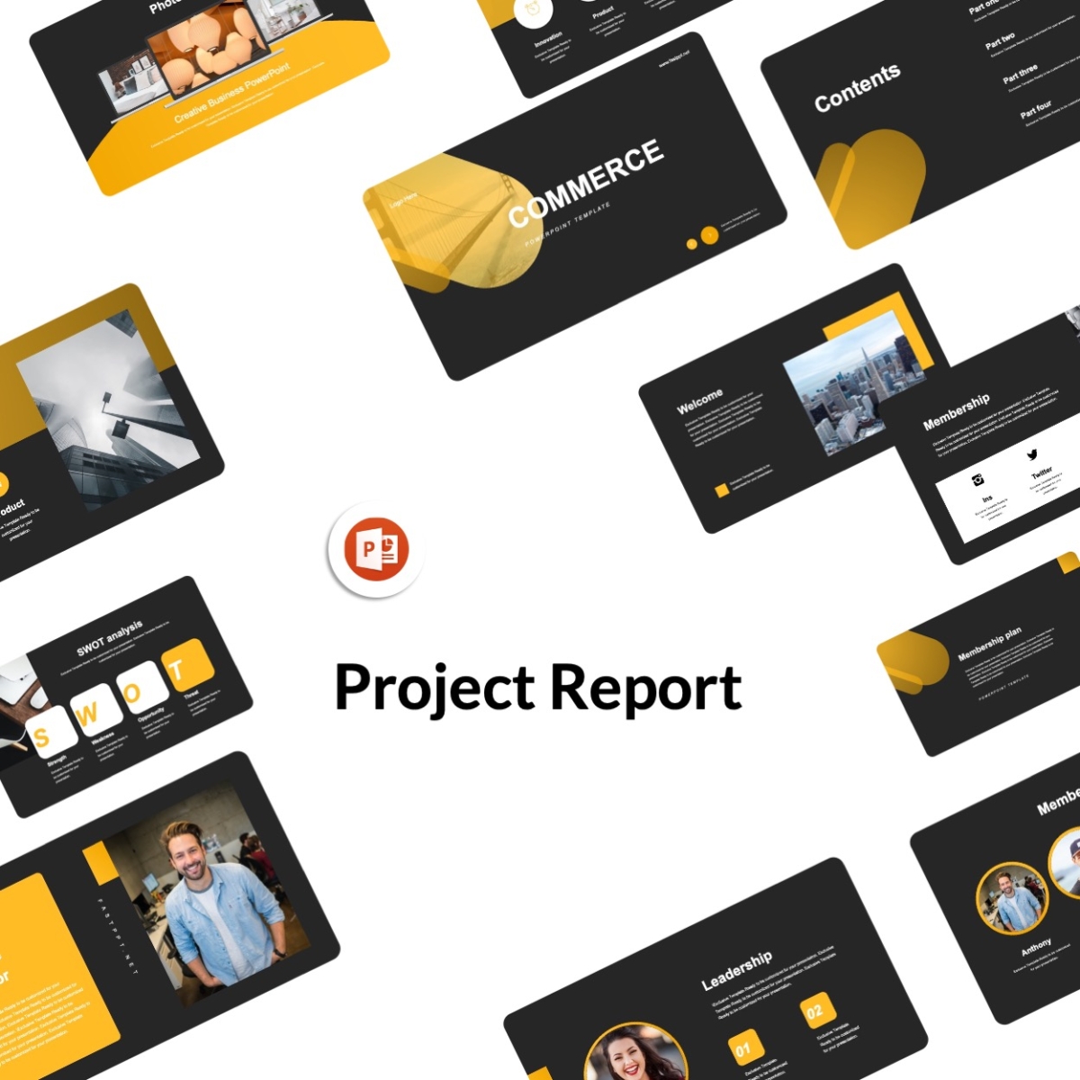 Project Report Business Presentation Powerpoint