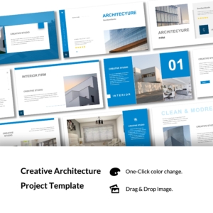 Blue Contemporary Architecture Interior Presentation Template