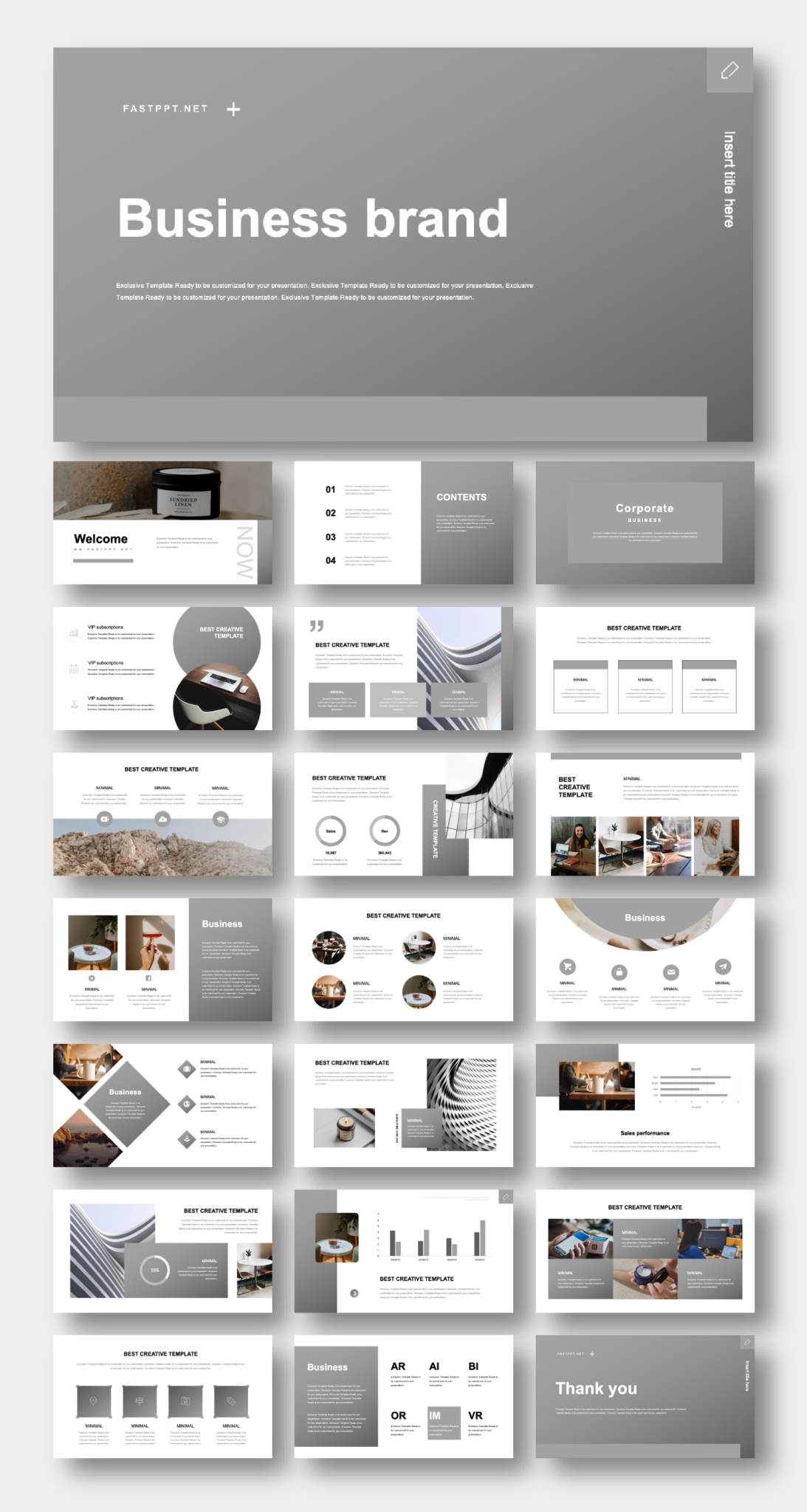 Gradient Blue Gray Business Brand Template – Original and High Quality ...