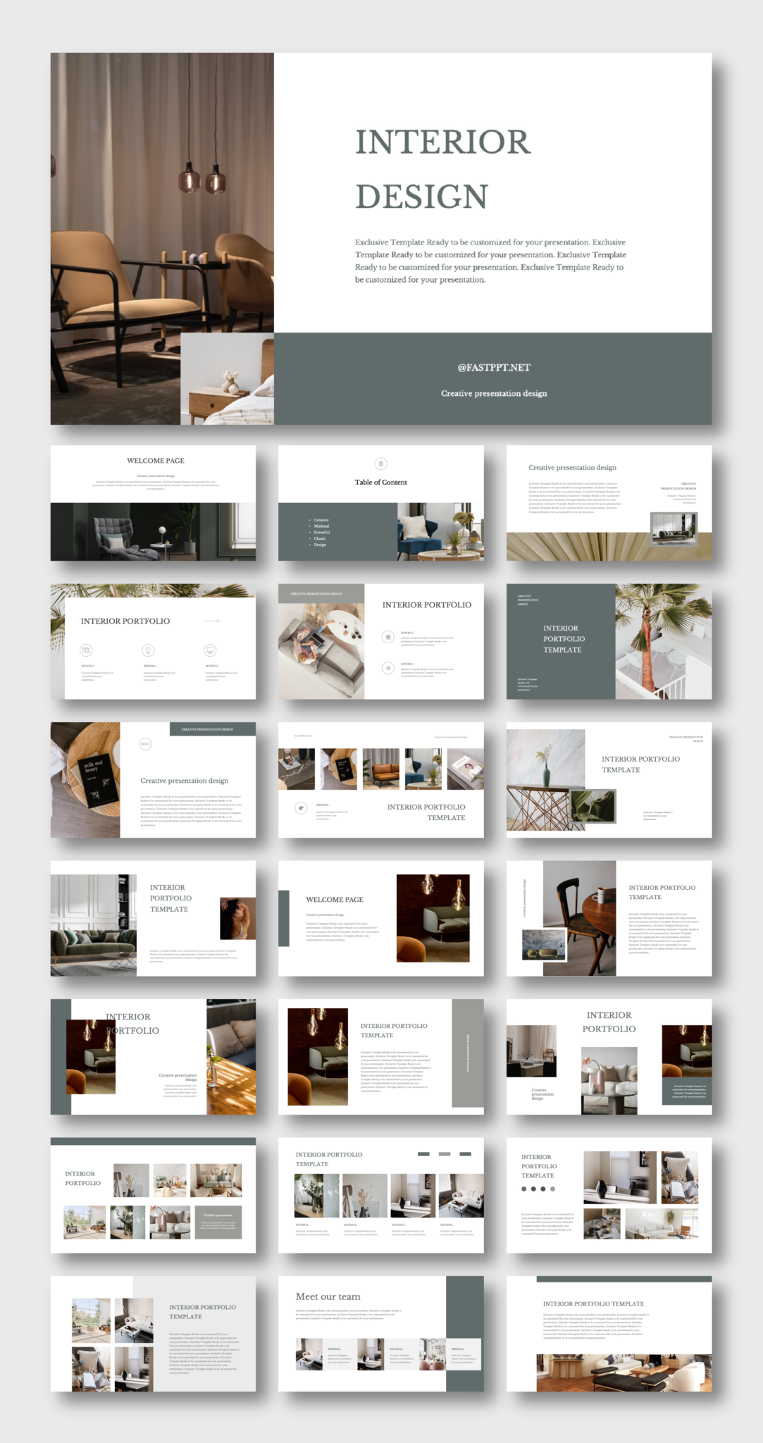Clean Minimalistic Interior Design PowerPoint Template – Original and ...