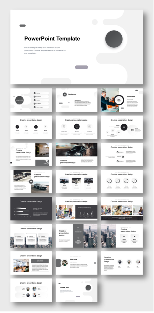 Minimal Business Analysis Power Point Template – Original and High ...