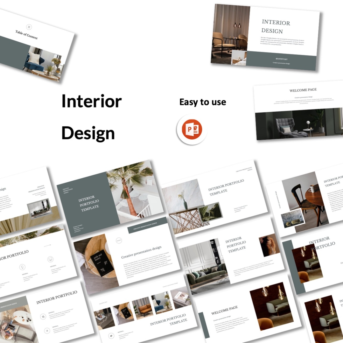Clean Minimalistic Interior Design PowerPoint Template