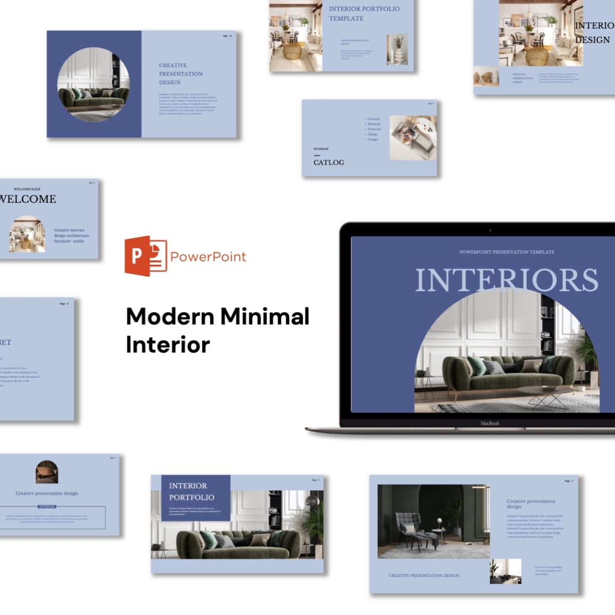 Modern Minimal Creative Interior PowerPoint Template