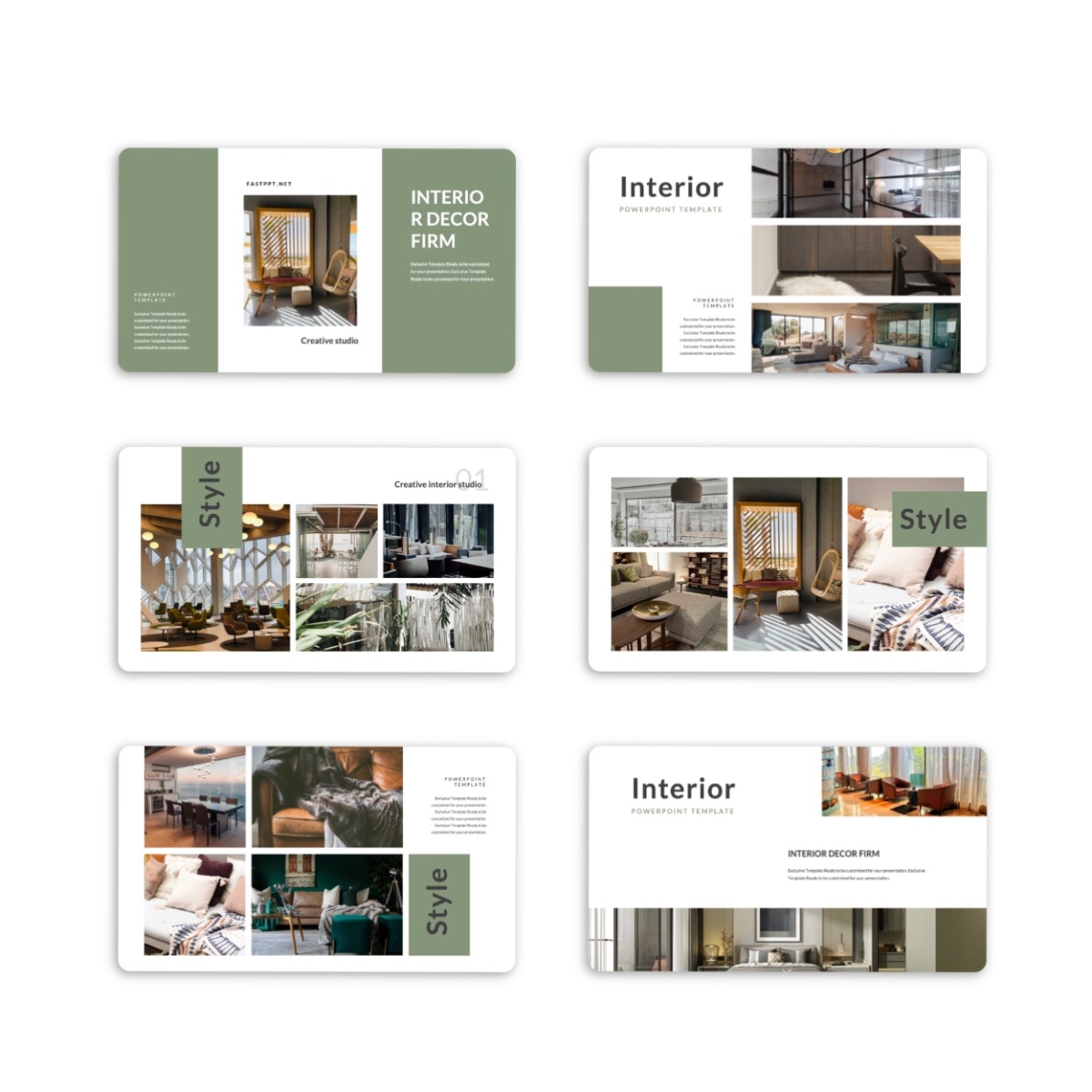 Clean Simple Home Interior Project PowerPoint Template