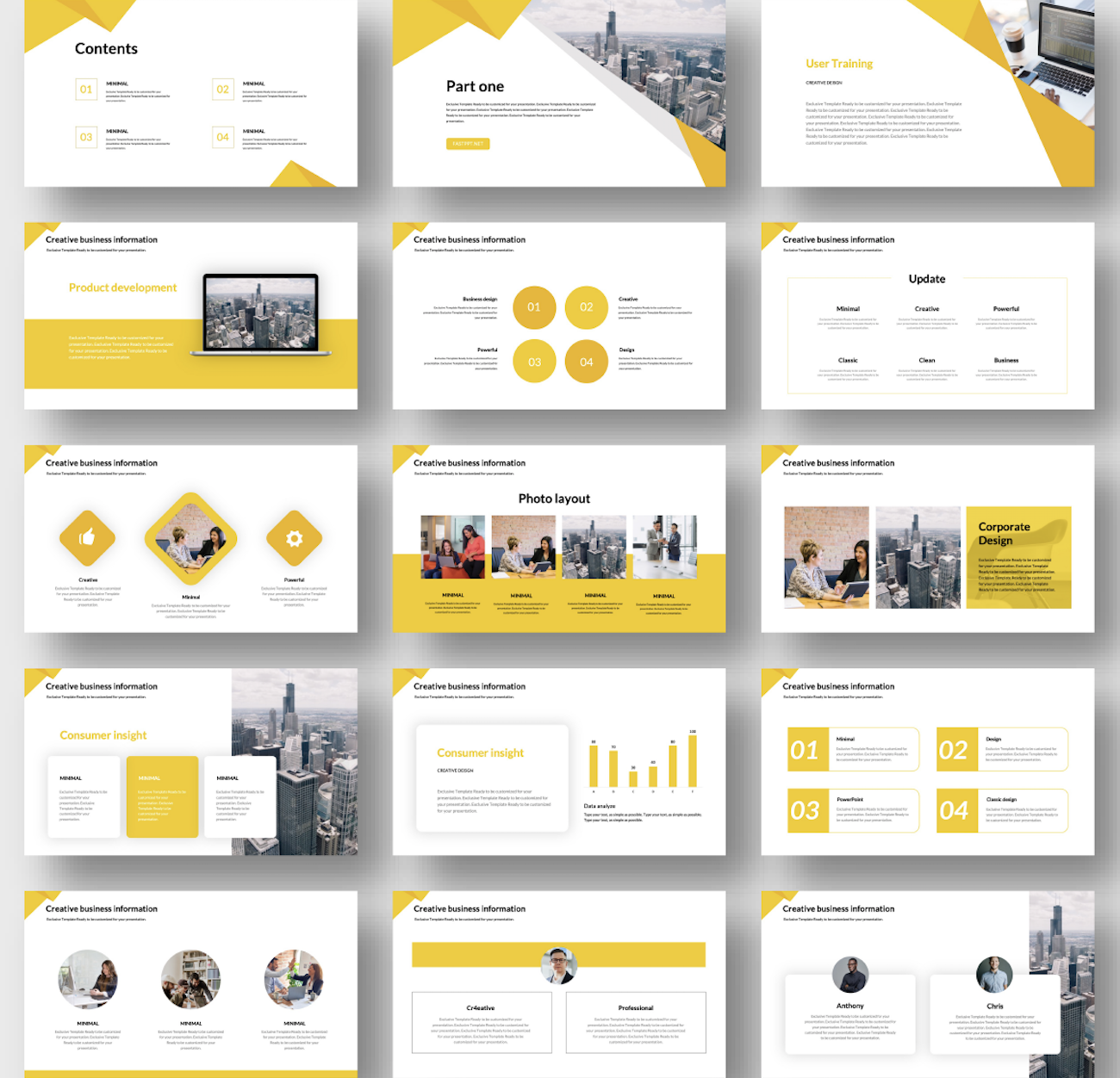 Minimalism Business Report PowerPoint template Original and High