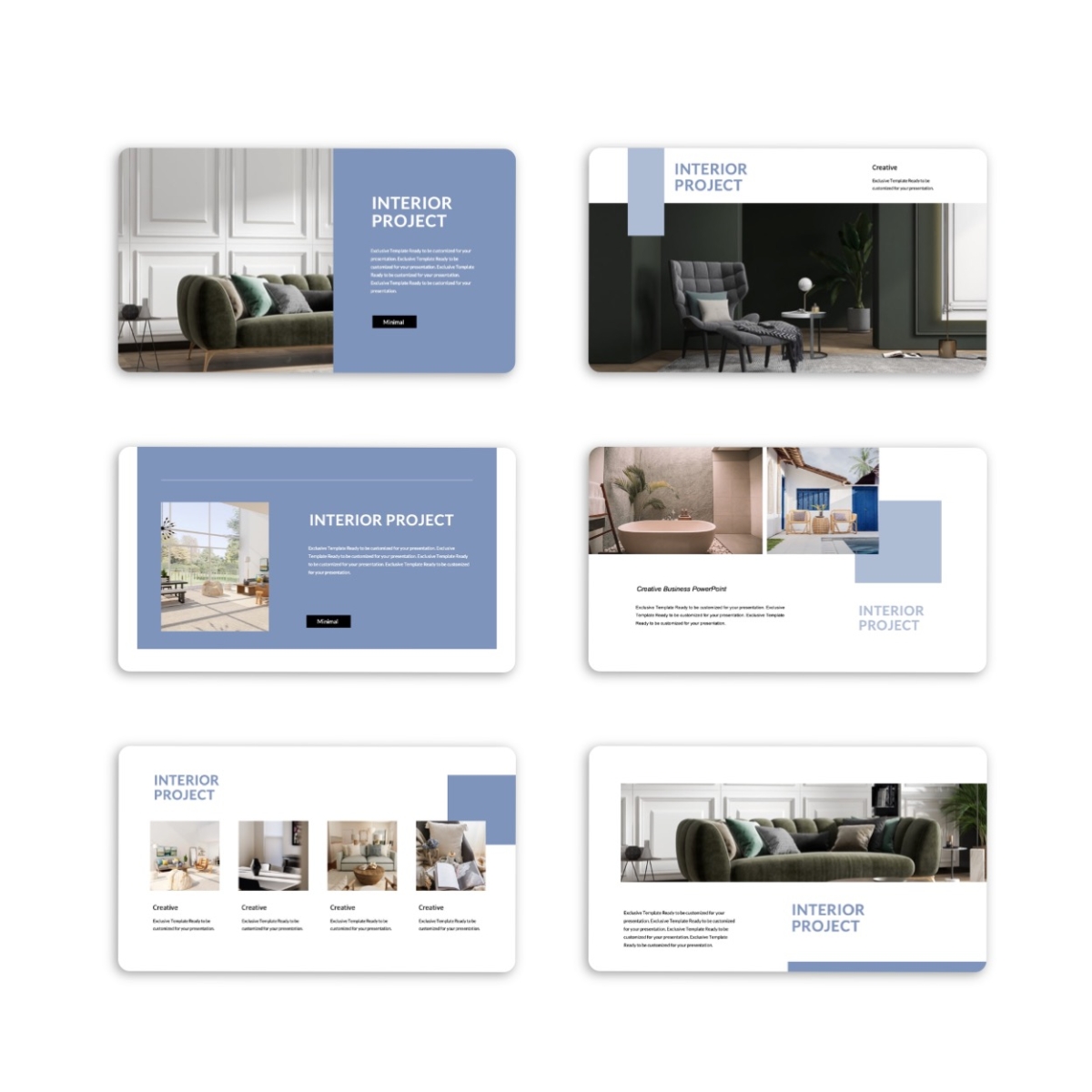 Interior Project Photo Layout PowerPoint Template